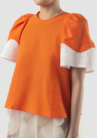 Orange Fluke short-sleeved blouse