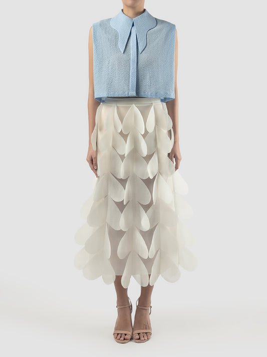 Blizzard blue Clam cropped shirt