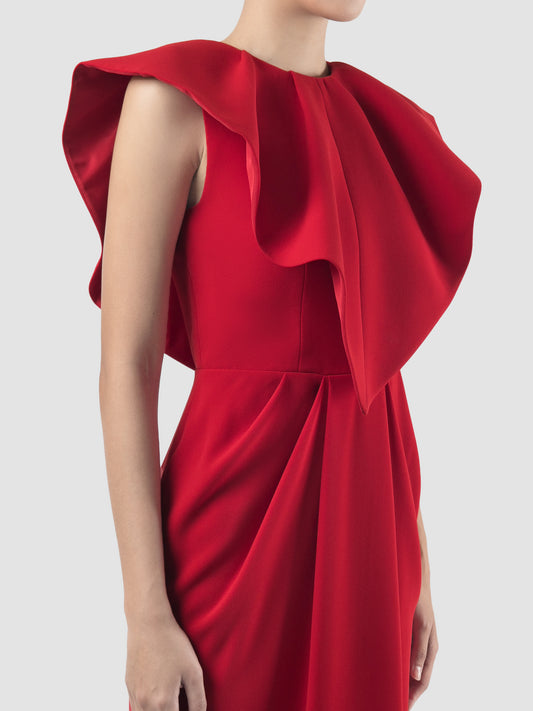 Ruvido red sleeveless midi dress