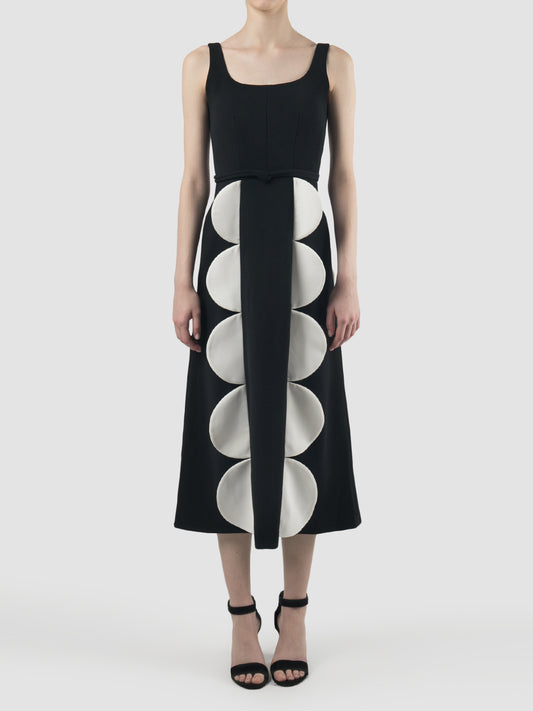 Concerto Dress In Black And Bone White