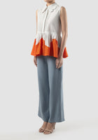 White-orange blue Krill sleeveless shirt