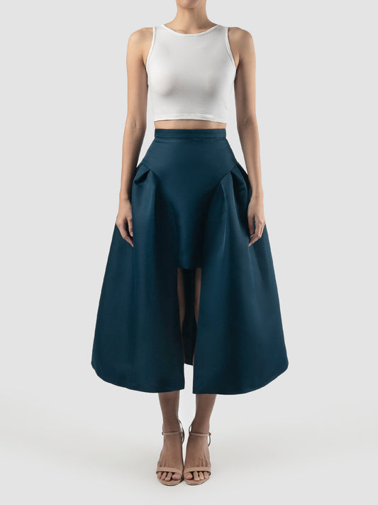 Rhino blue Nettle asymmetrical skirt