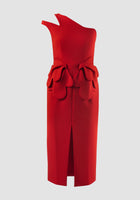 Scarlet red Marlin one-shoulder dress