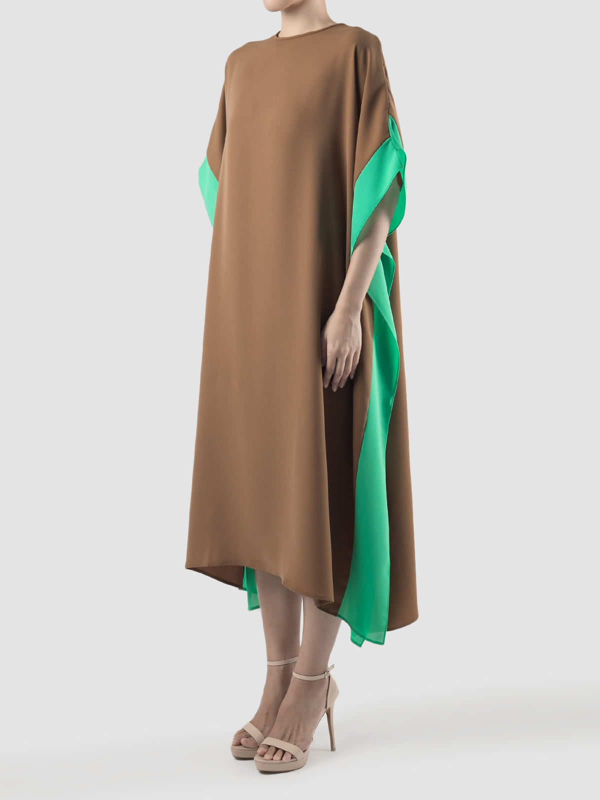 Chalumeau clay brown maxi kaftan dress