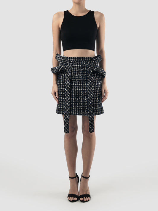 Pearl black Razor mini skirt