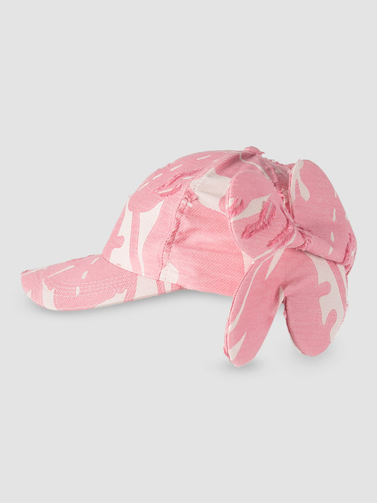 Blossom pink Tone cap with scalloped bow