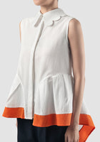 White Blenny shirt with orange hemline