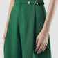 Mineral green Sharp pleated short pants