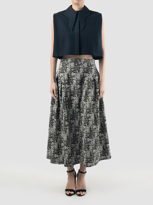 Dark blue Clam cropped shirt
