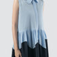 Semitone blizzard blue sleeveless tiered maxi dress