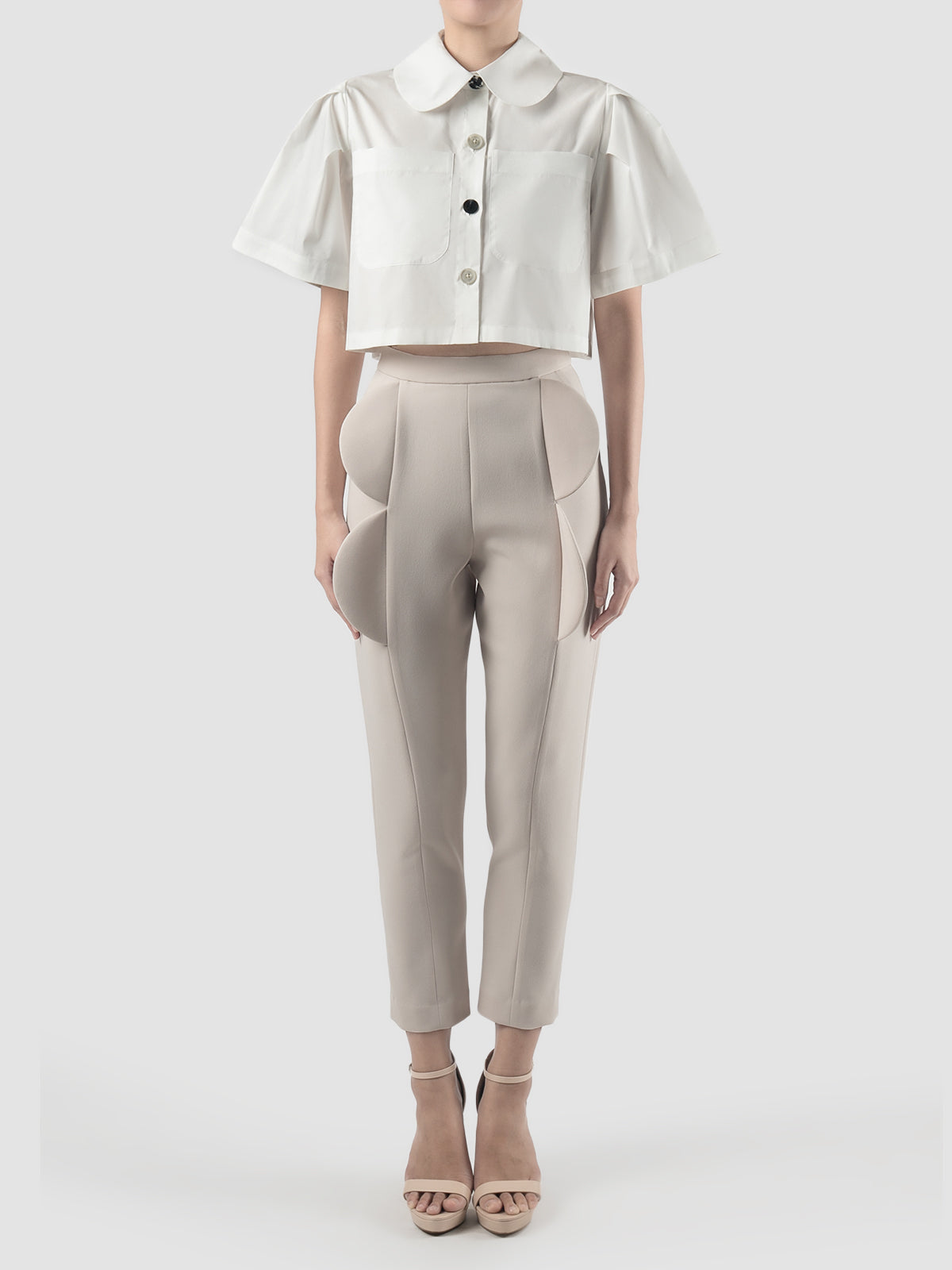 White Vamp cropped shirt