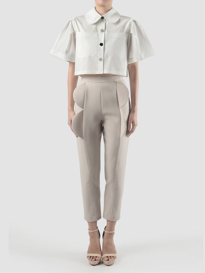 White Vamp cropped shirt