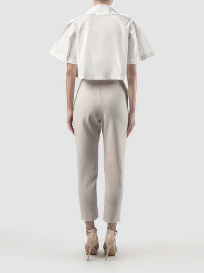 White Vamp cropped shirt