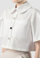 White Vamp cropped shirt