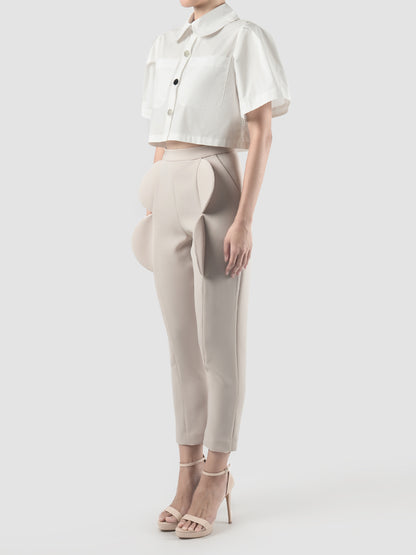White Vamp cropped shirt