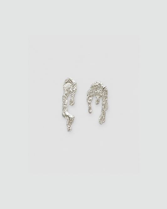 Silver Melted Earrings