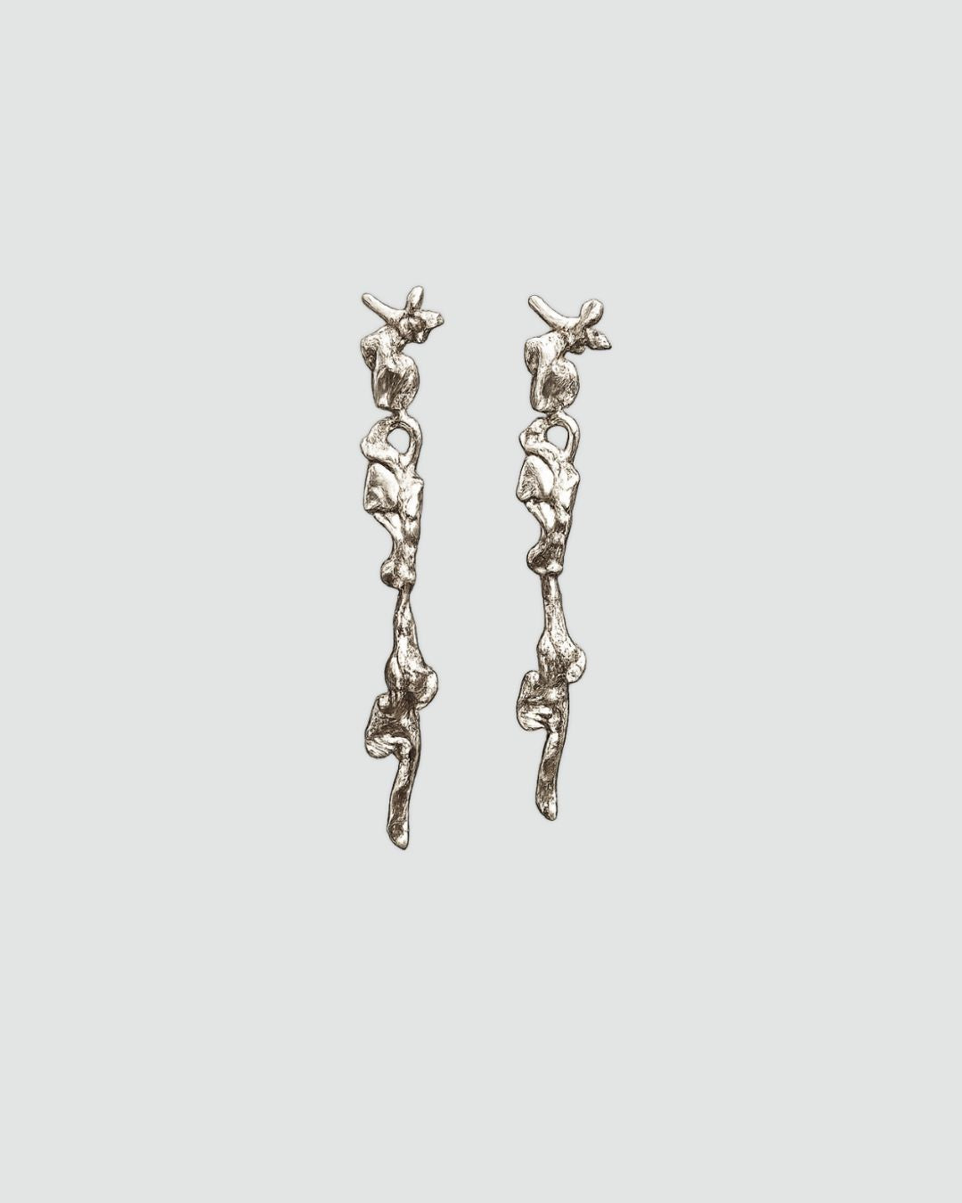 Silver Melt Long Modular Earrings