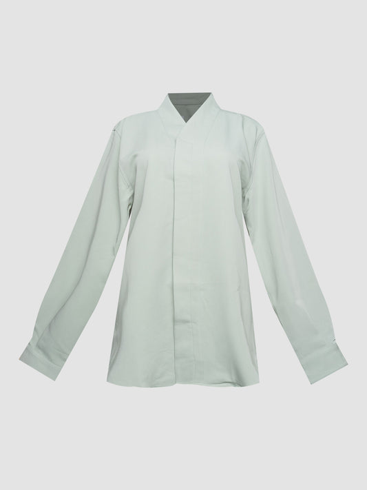 Green Mint Collarless LS Shirt Part 5