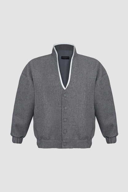 Grey White Cardigan