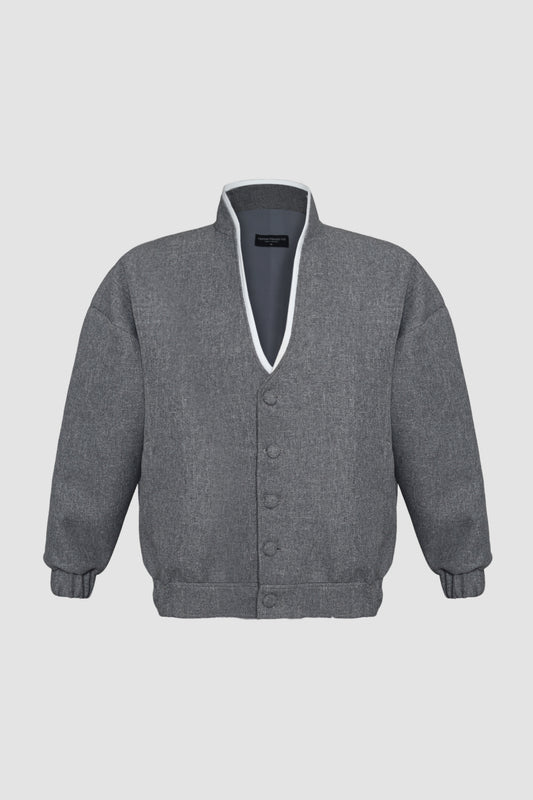 Grey White Cardigan