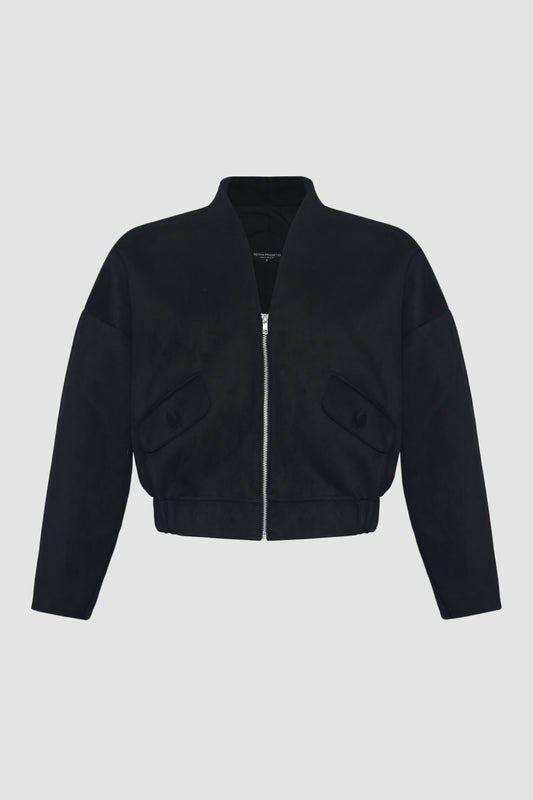 Black Suede Cardigan