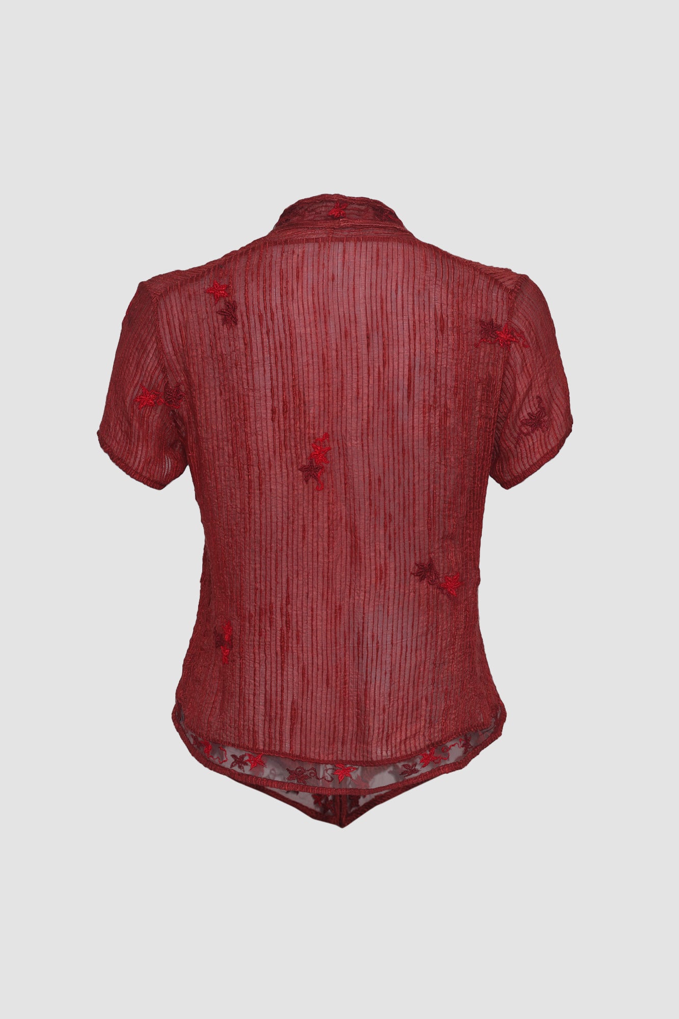 Red Cap-sleeved Kebaya Encim