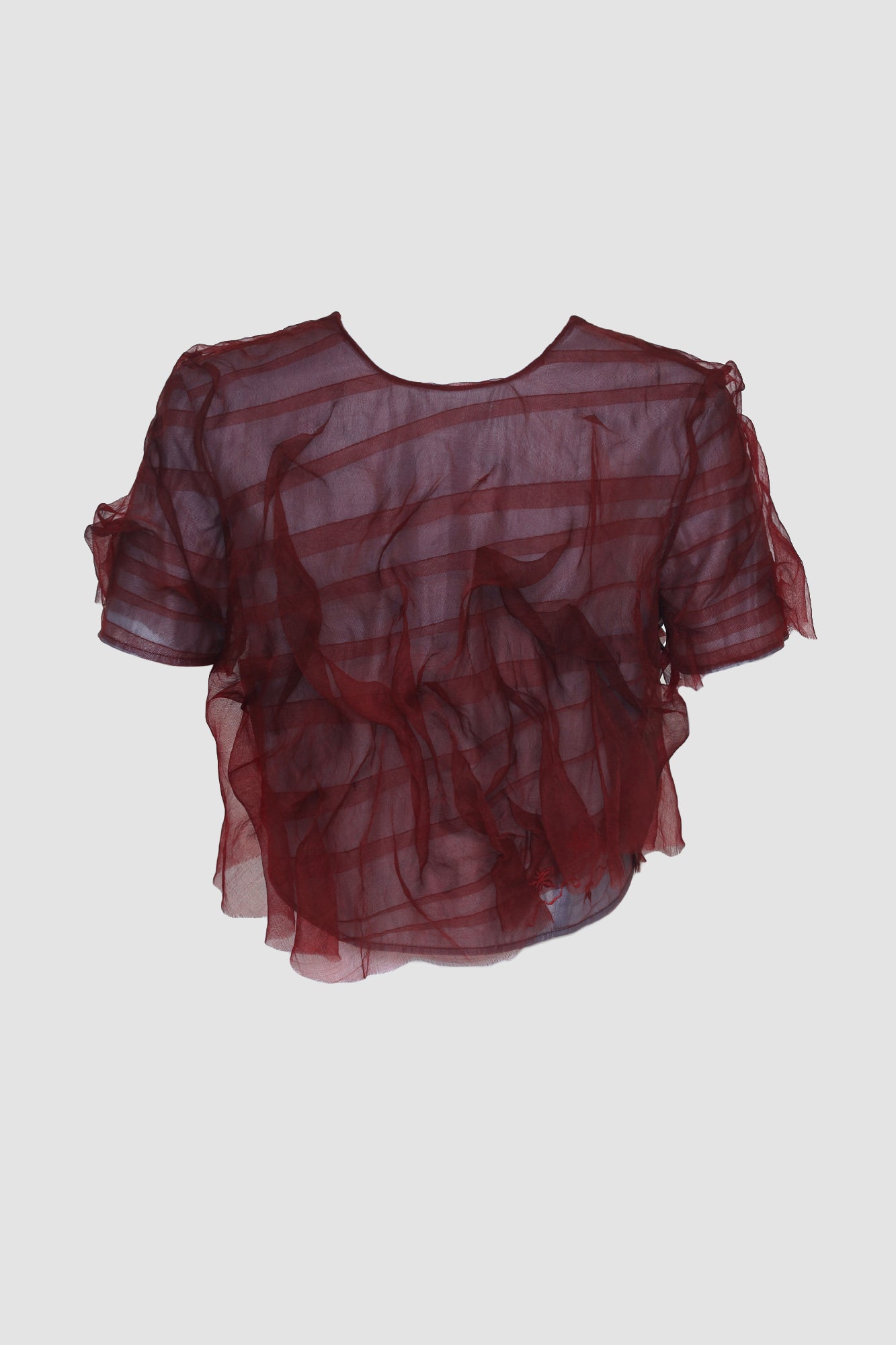 Blue and Red Wave Embroidered Top