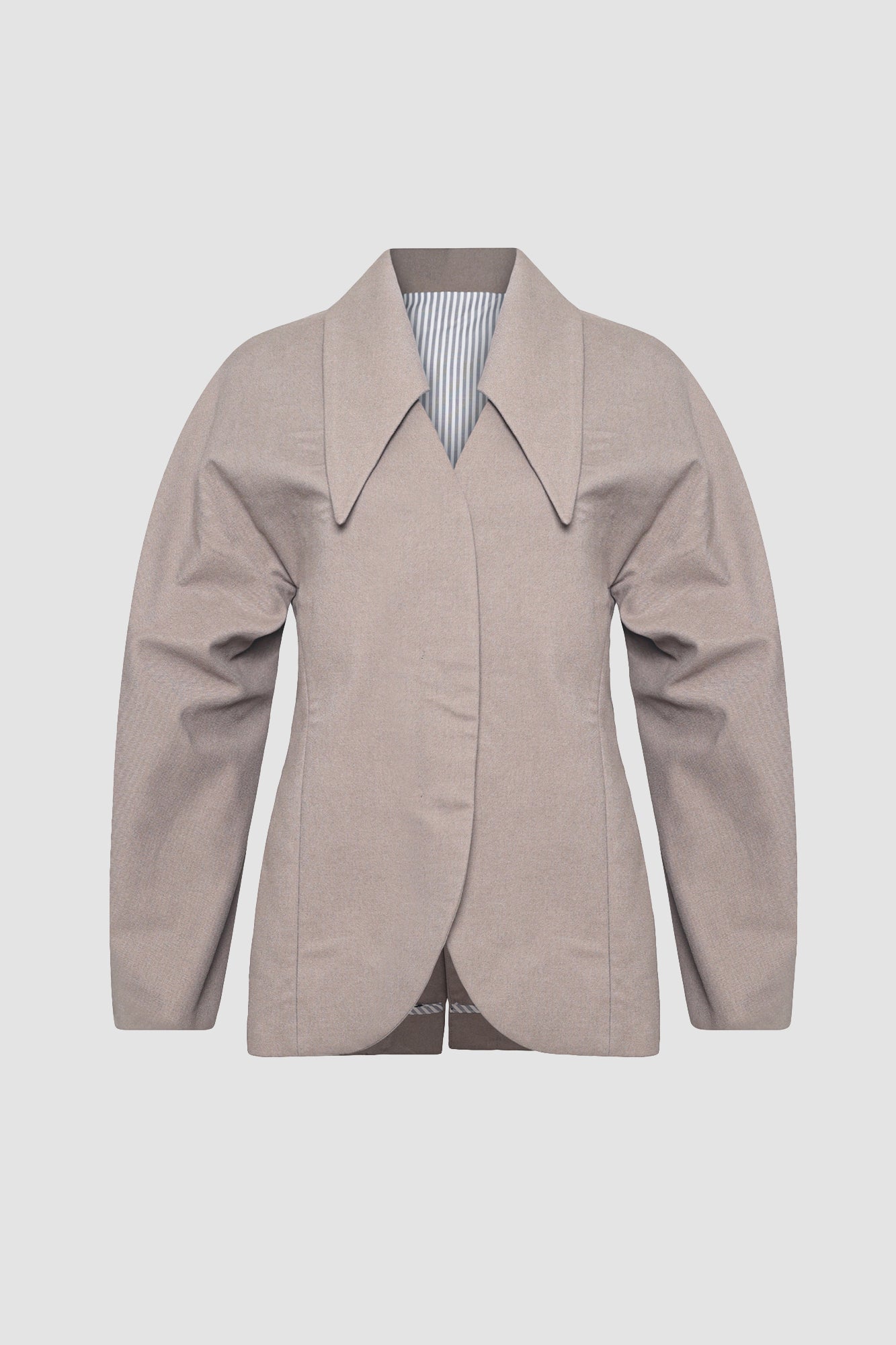 Ash Brown Wooly Structured Jacket