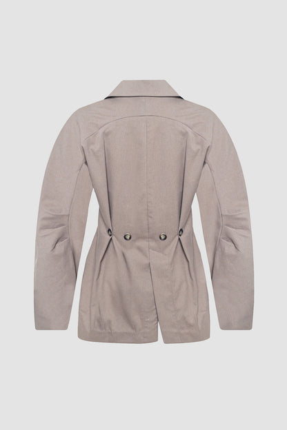 Ash Brown Wooly Structured Jacket