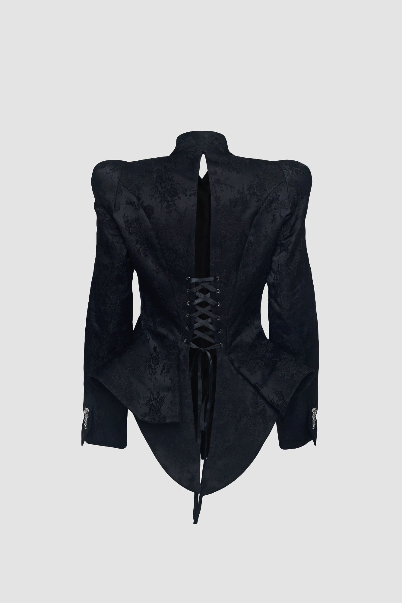 Black Beskap Jacket with Unfinished Hems