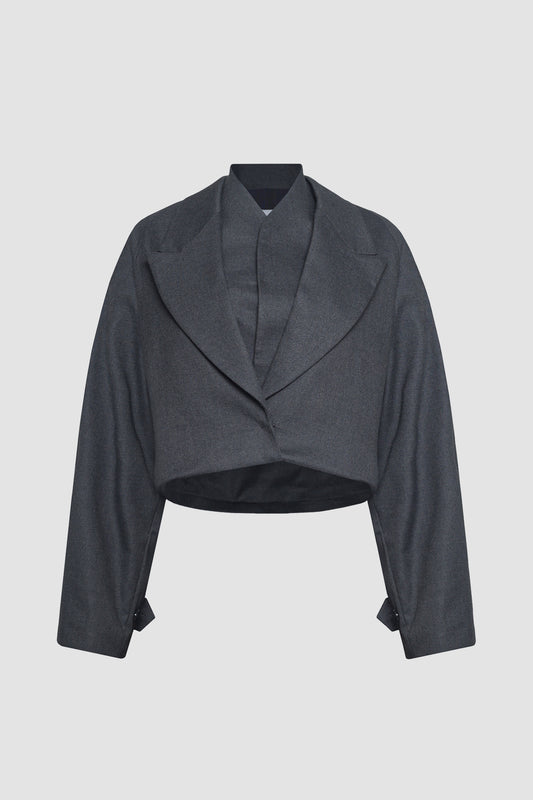 Dark Grey Detachable Cropped Jacket