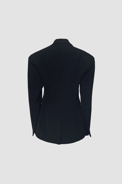 Black Embroidered Tailored Jacket