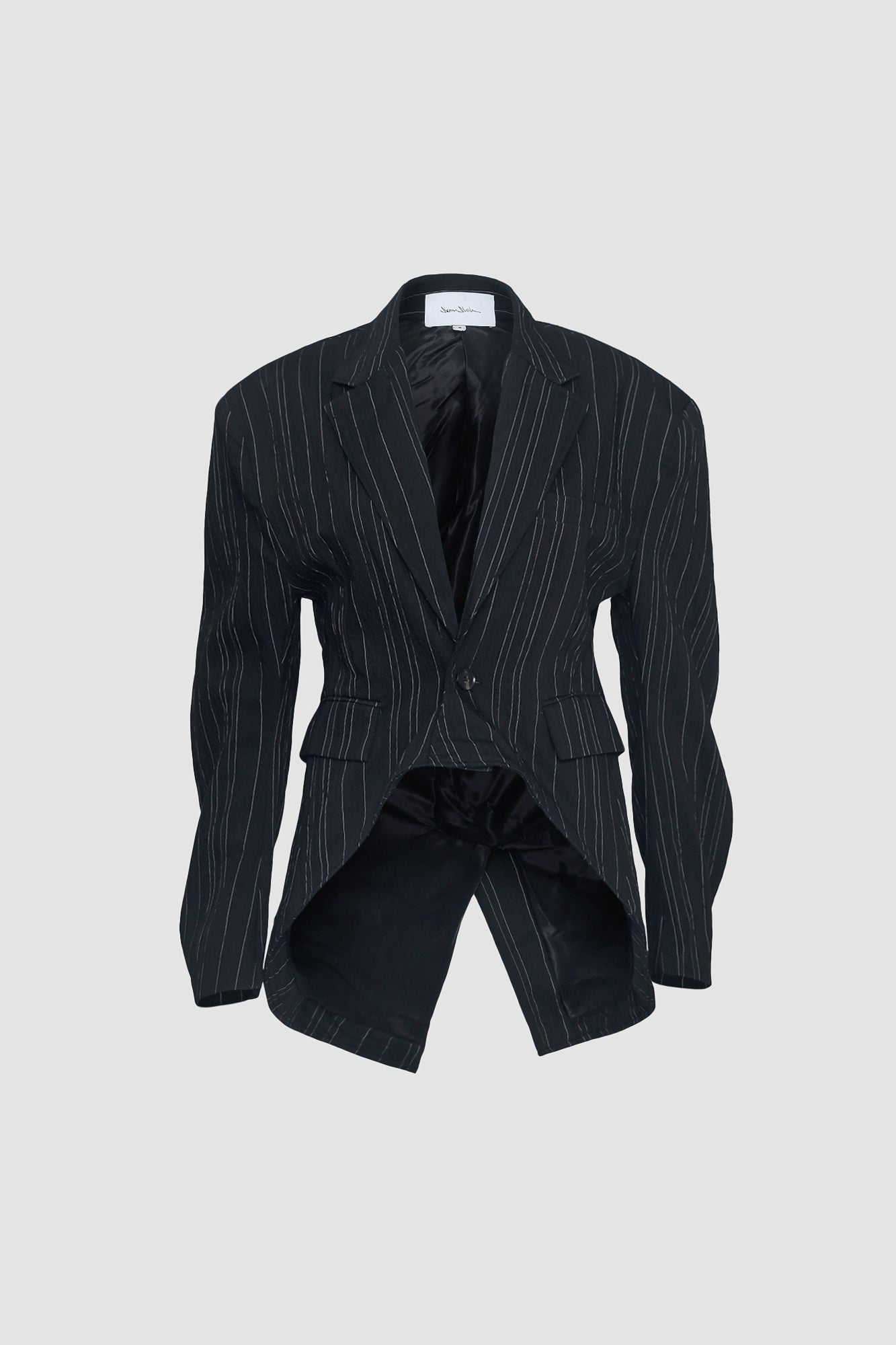 Charcoal Hunched Pinstripe Jacket
