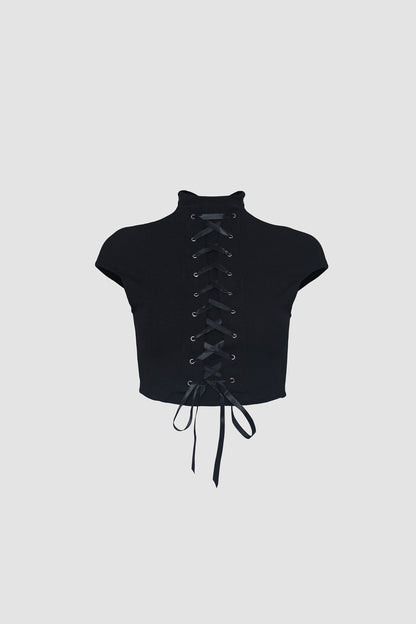 Black Cropped Corset Top
