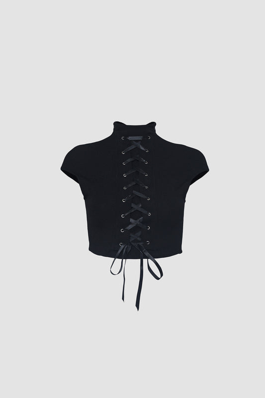 Black Cropped Corset Top