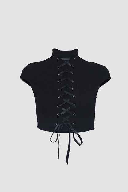 Black Cropped Corset Top