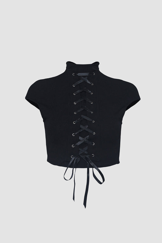 Black Cropped Corset Top