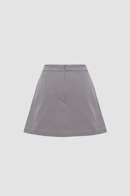 Pastel Grey Low Waist Skort
