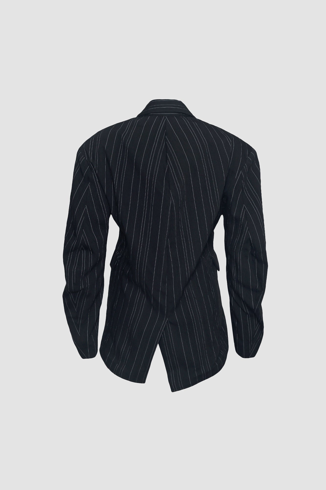 Charcoal Hunched Pinstripe Jacket