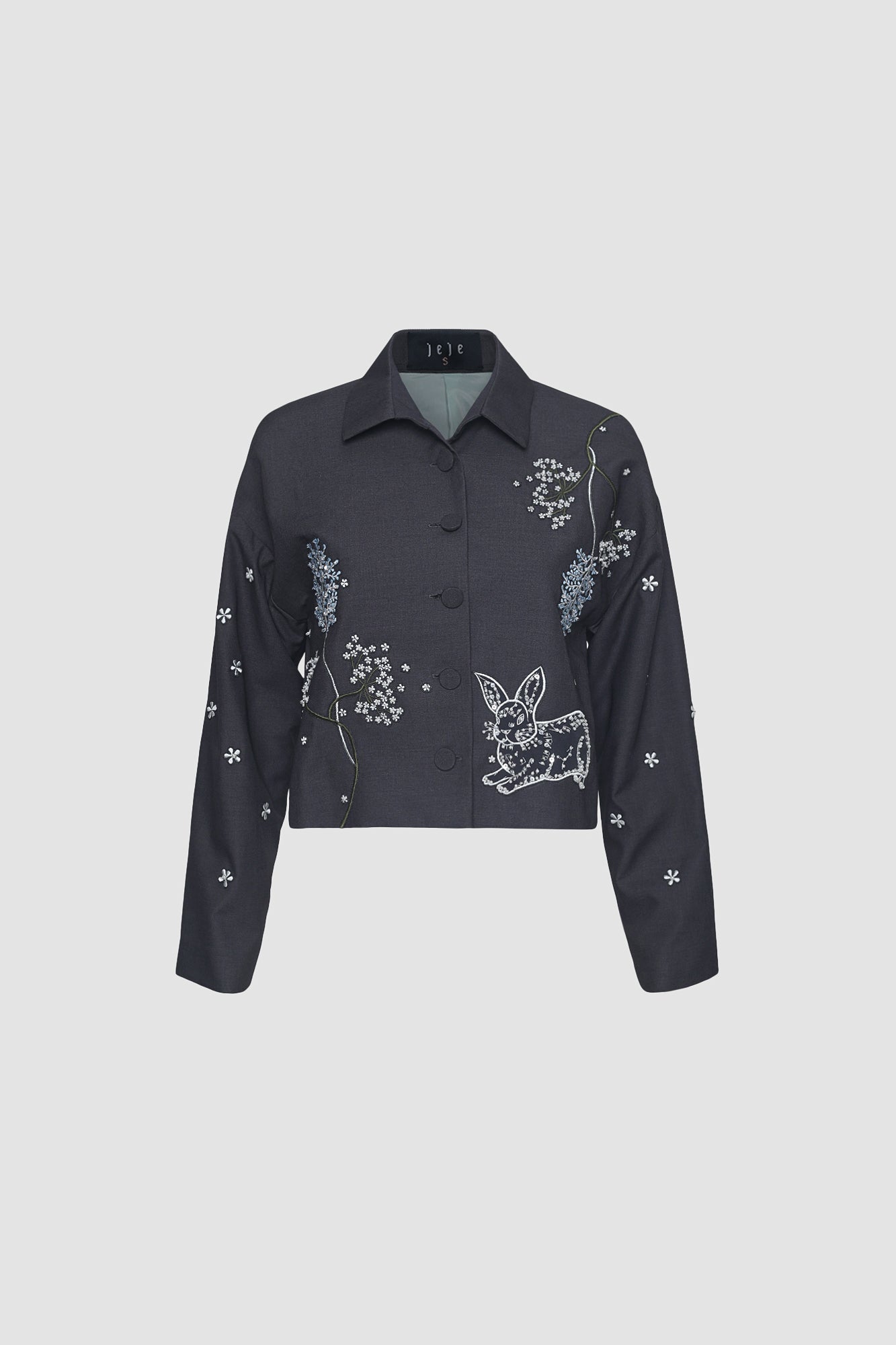 Gray Embroidered Jacket