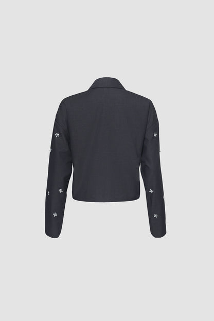 Gray Embroidered Jacket