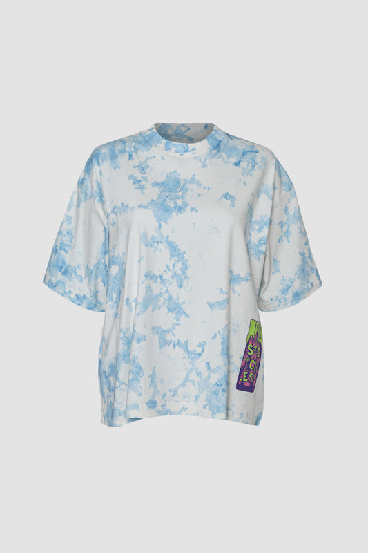 Blue/White Two Stitches Tie Dye T-shirt