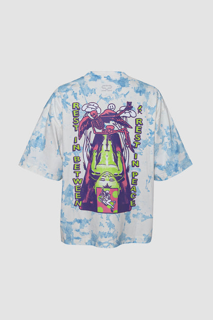 Blue/White Two Stitches Tie Dye T-shirt