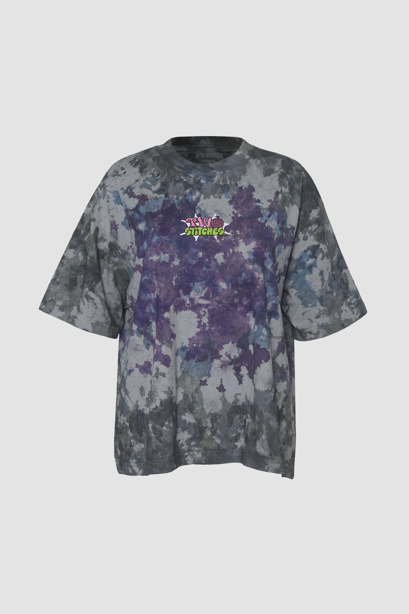 Purple/Grey Two Stitches Tie Dye T-shirt