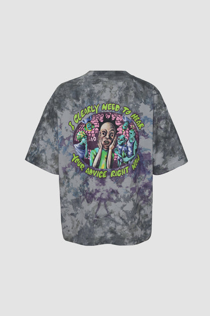Purple/Grey Two Stitches Tie Dye T-shirt