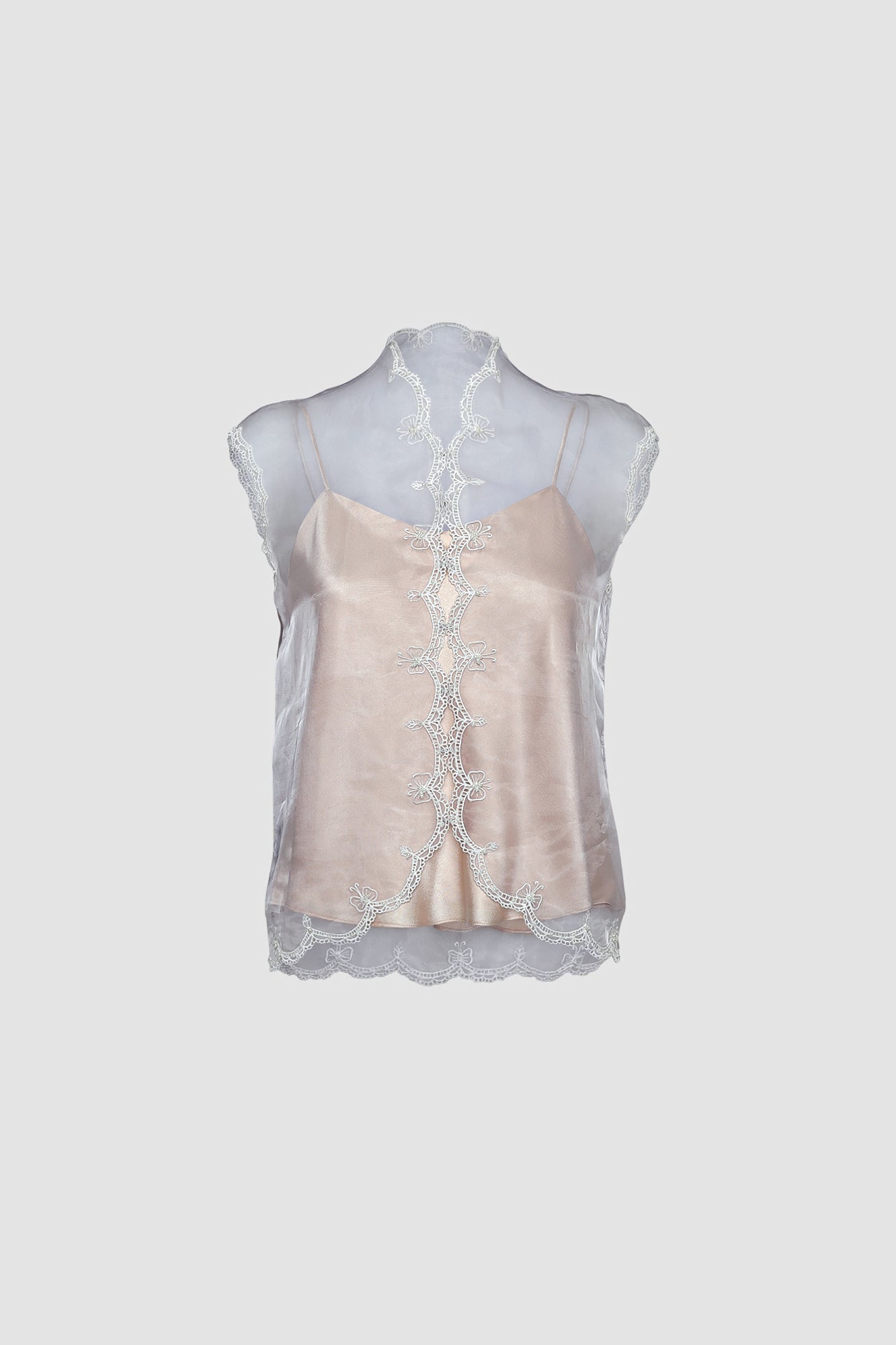 Purple Sleeveless Sheer Shirt