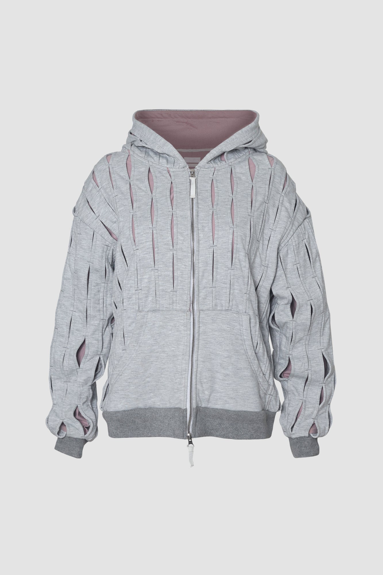 Specter Light Grey & Pink Zip-up Hoodie Jacket
