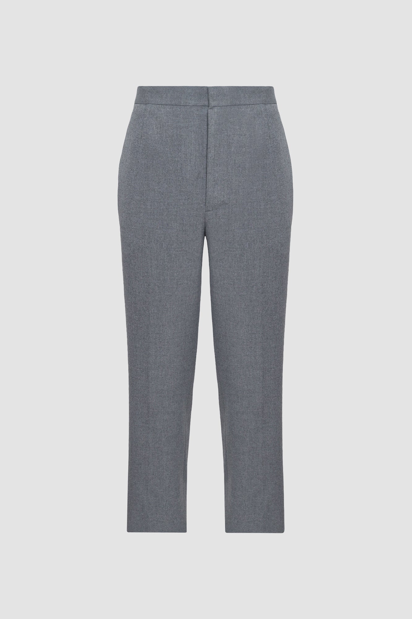 Grey Classic Pants with Button Opening