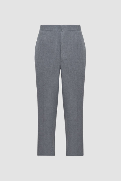 Grey Classic Pants with Button Opening