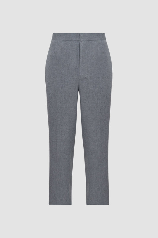 Grey Classic Pants with Button Opening